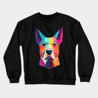 Geometrical Dog, vibrant, calm brown eyes #3 Crewneck Sweatshirt